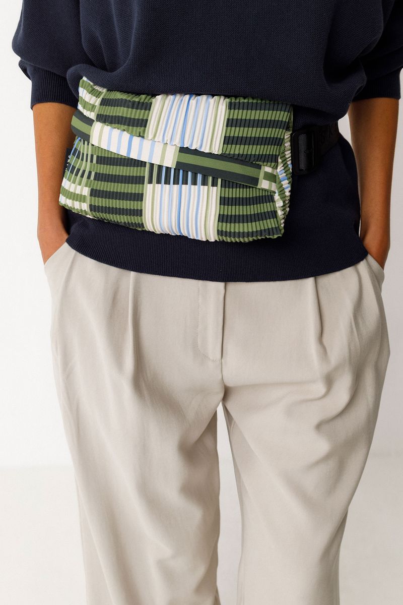 Ador Bag in Green/Blue Stripe