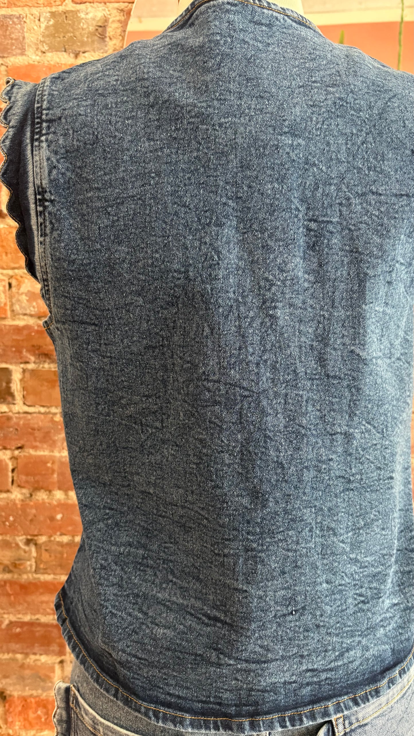 Denim Scalloped Vest