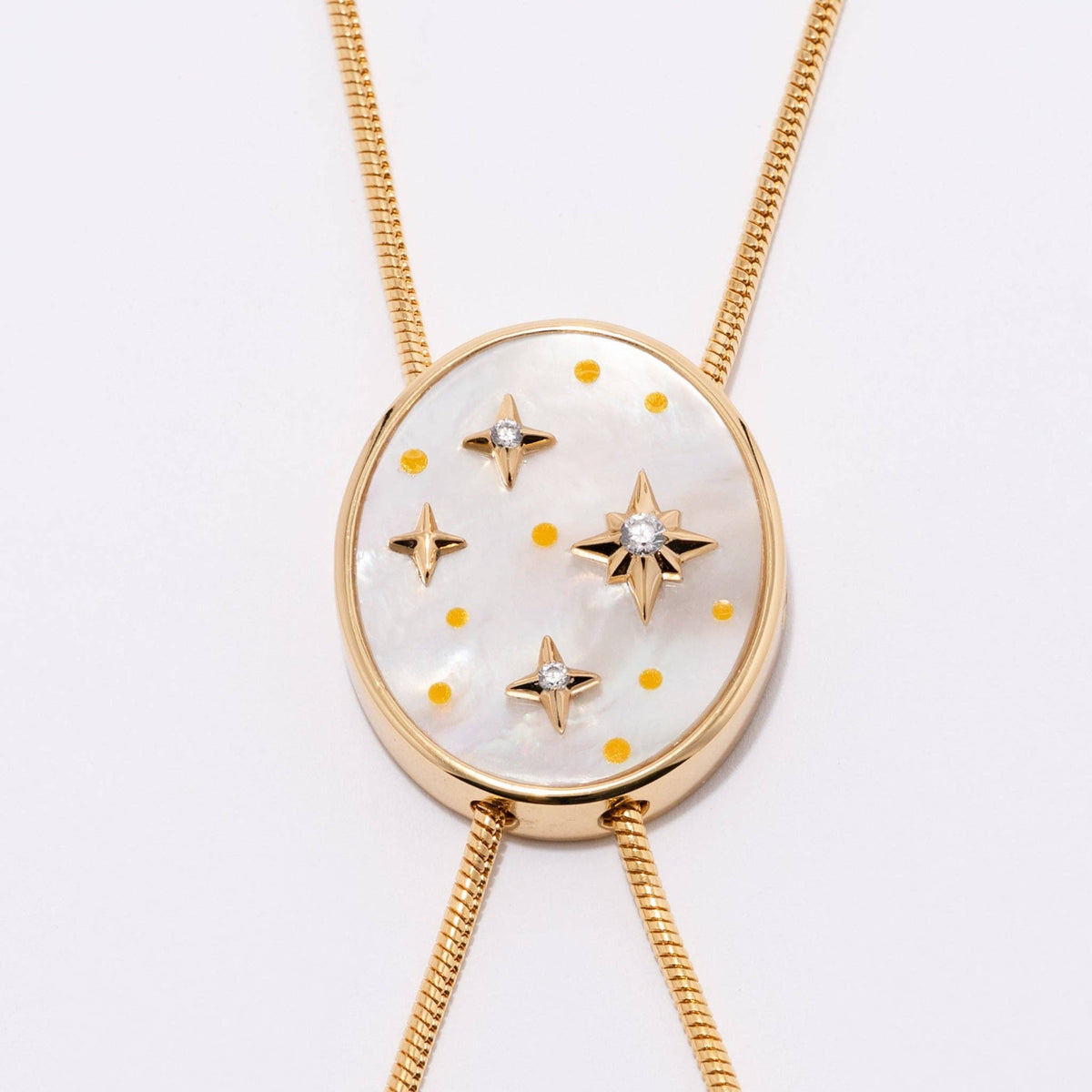 14K Gold Plated & Mother of Pearl Brandi Bolo Necklace