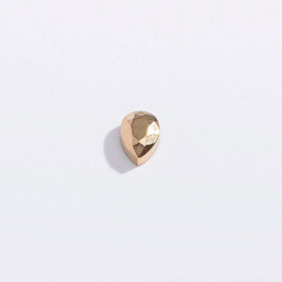 14k Gold PVD or Titanium Faceted Teardrop Flat Back Studs