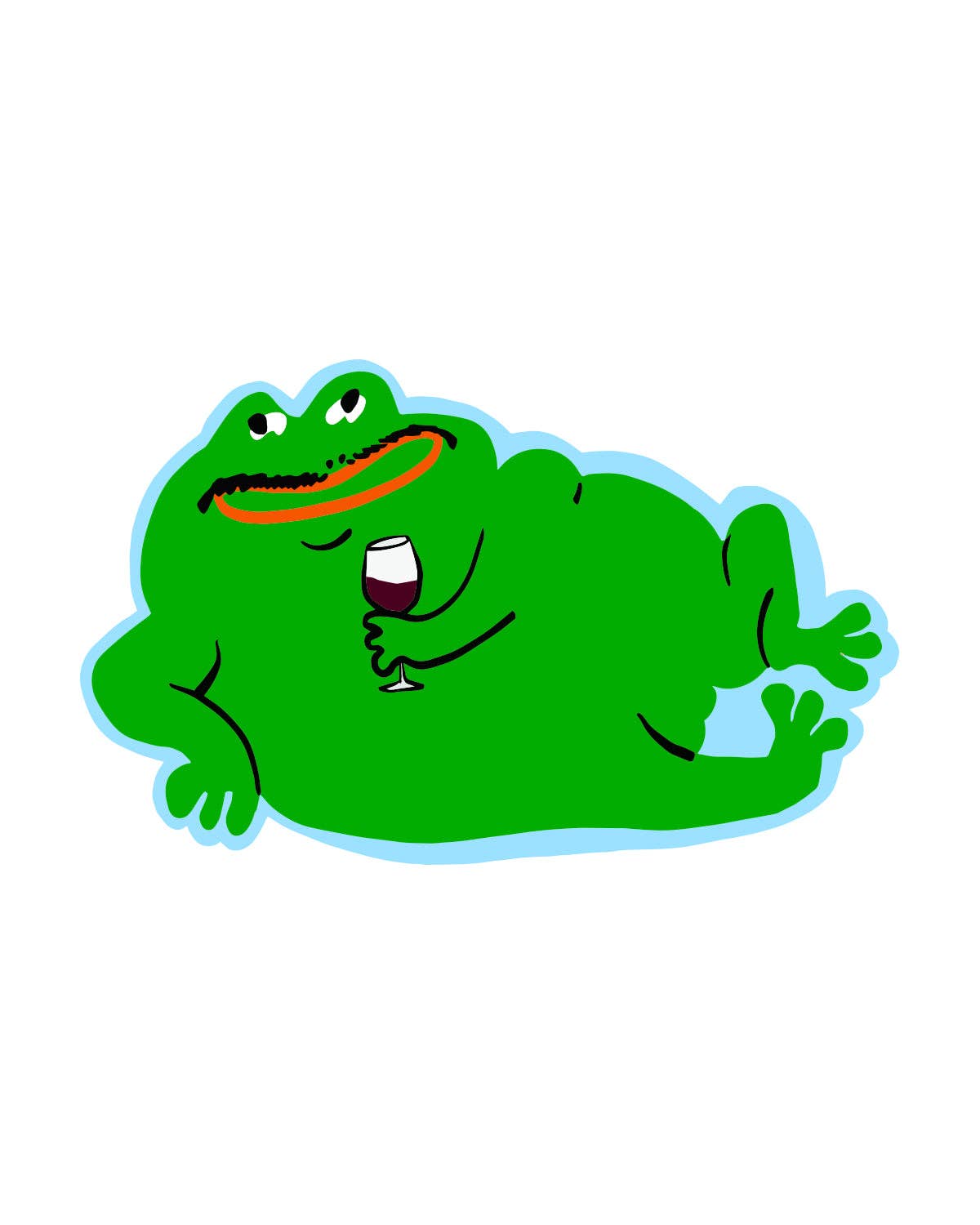 Wine Frog Sticker