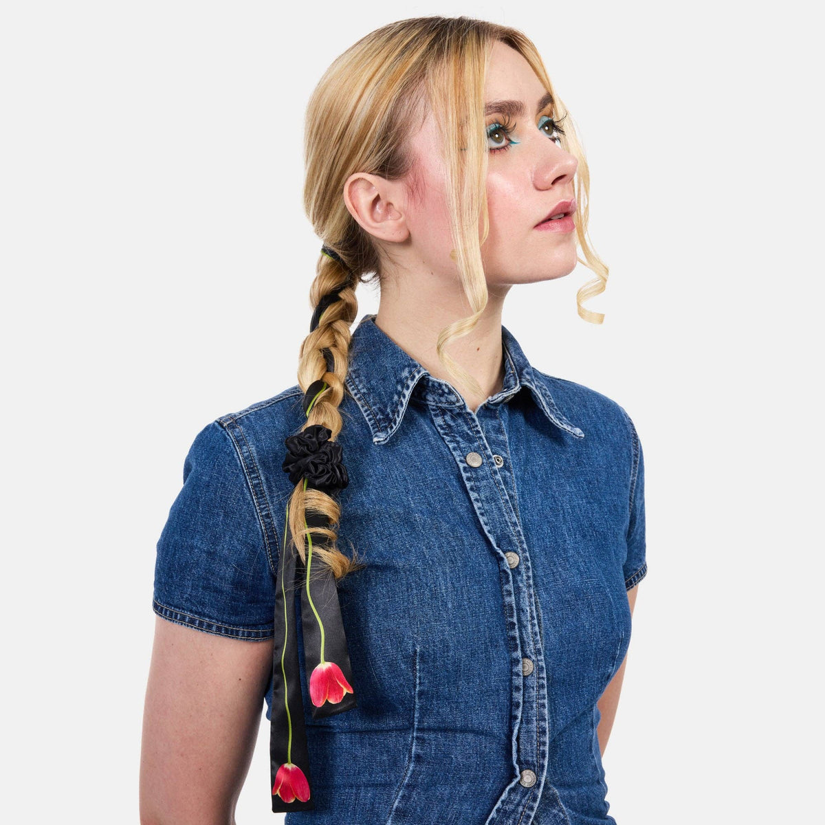 Silk Tie Scrunchie in Tulip