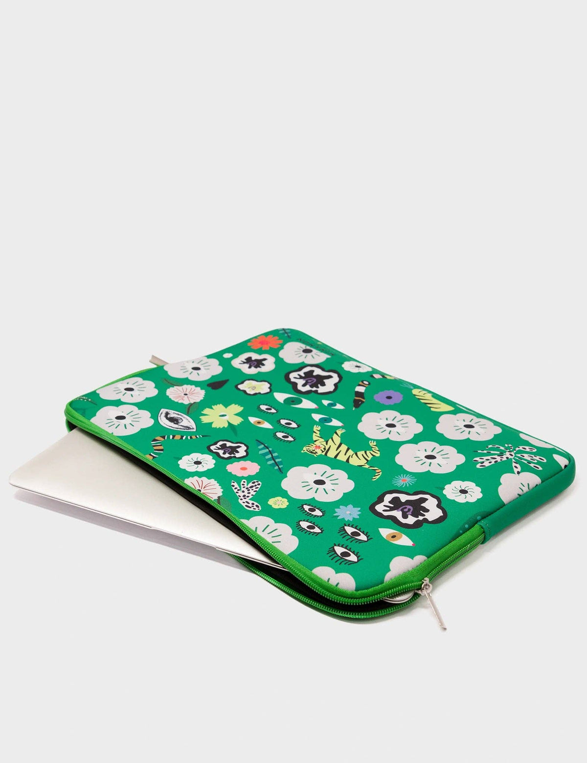 Green Neoprene Laptop Cover - Floralia Design