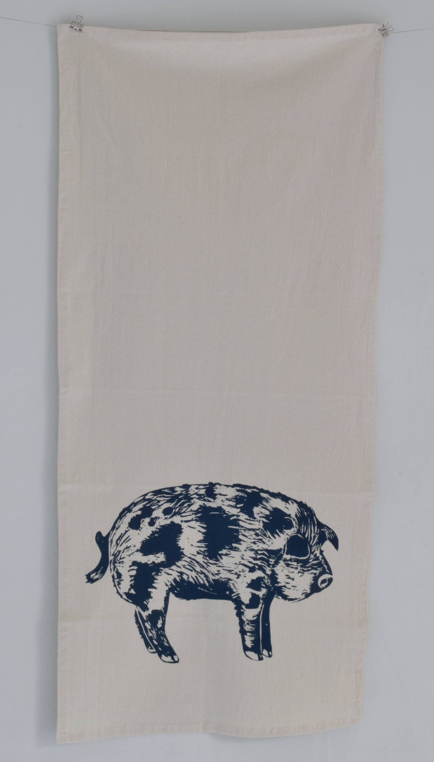 Pig Tea Towel (Navy Blue)