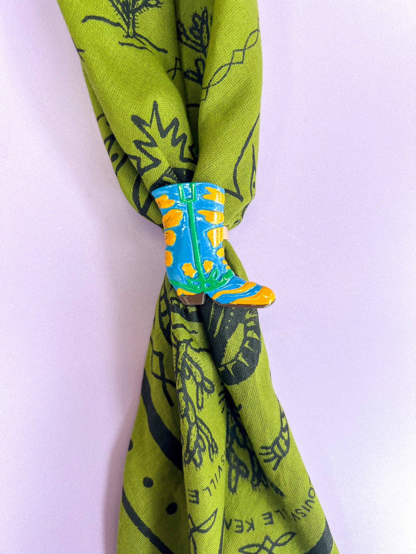 Colorful Cowboy Boot Bandana Slide