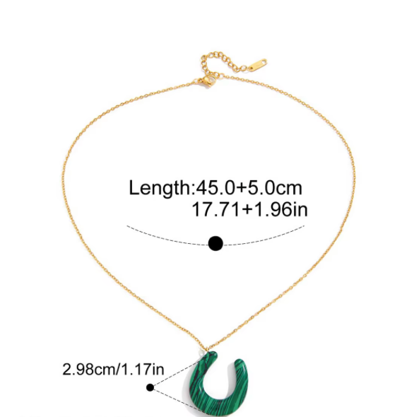 Testis-Gemstone Horse Shoe- Lucky Necklace