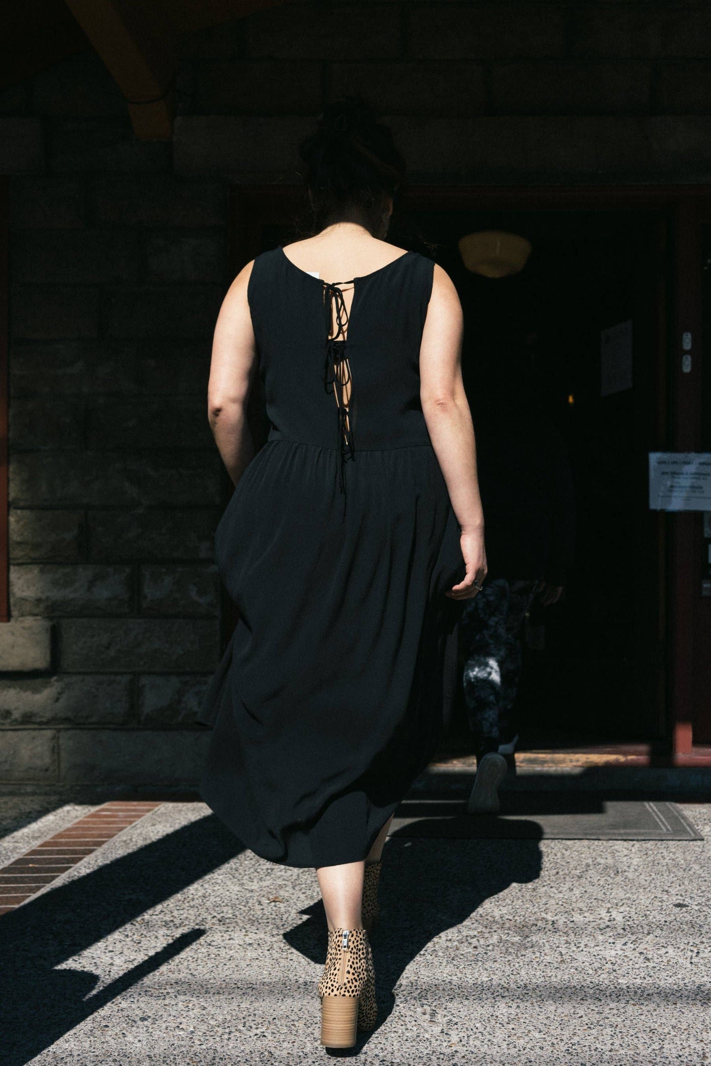 Reversible Gwendolyn Dress in Black Crinkle