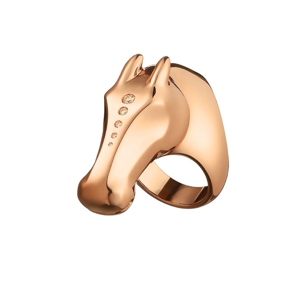 Giddy Up Horse Head CZ Ring- PVD