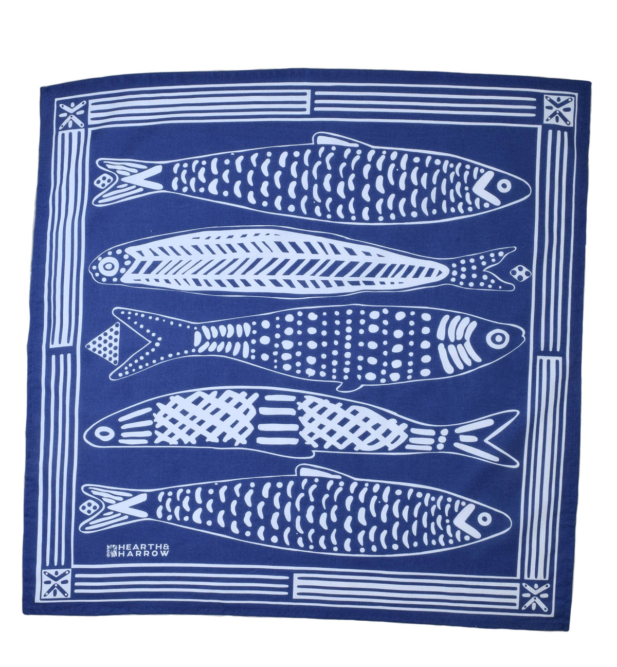 Sardine Bandana - 100% Cotton - Nautical Print - Hanky Ascot