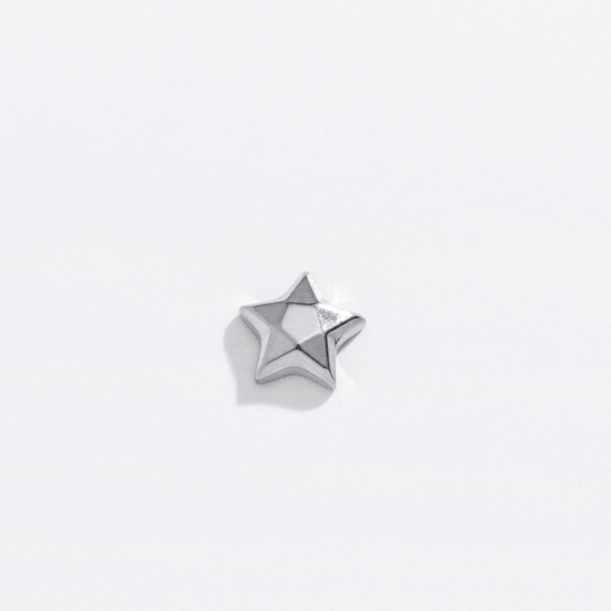 14k Gold PVD or Titanium Faceted Star Flat Back Studs