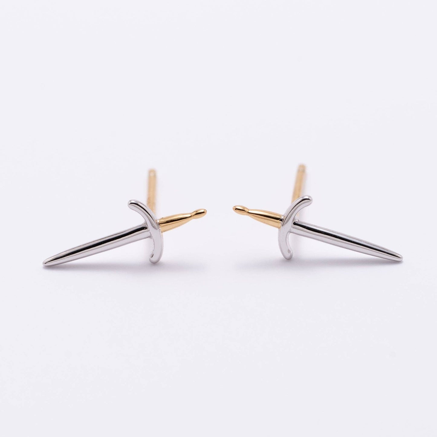14K Gold Plated Dagger Stud Earrings