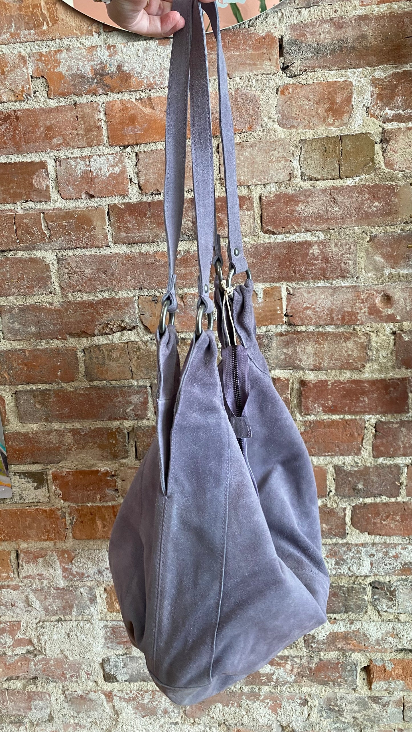 Roma Suede Tote in Lilac Dusk