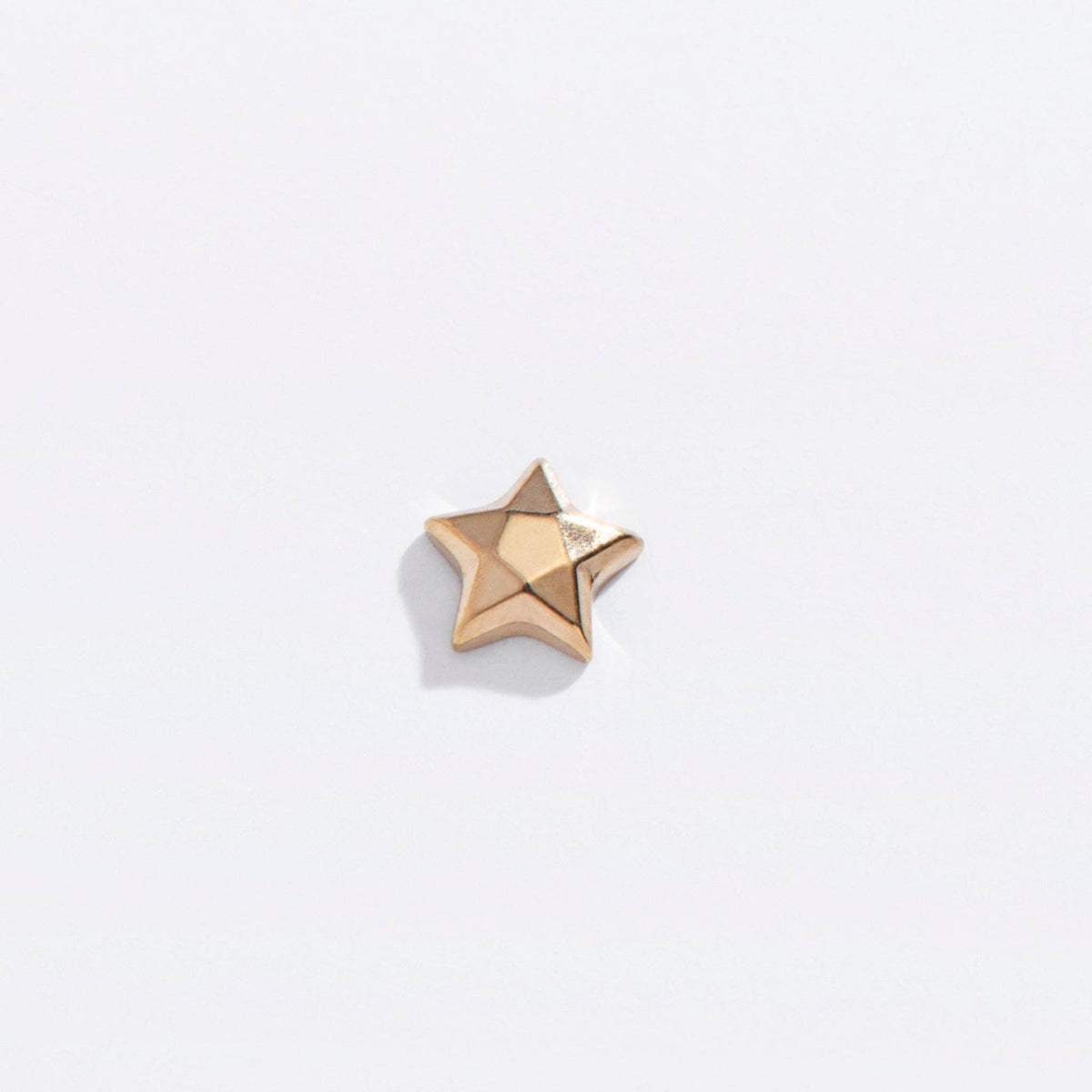 14k Gold PVD or Titanium Faceted Star Flat Back Studs