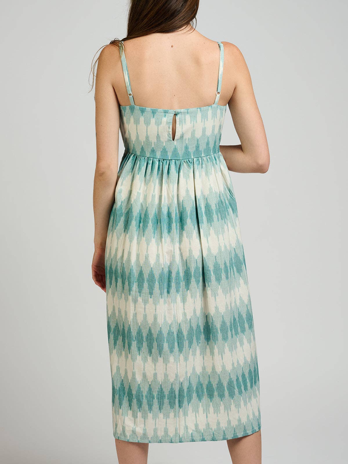 Sofia Midi Dress Teal Ikat