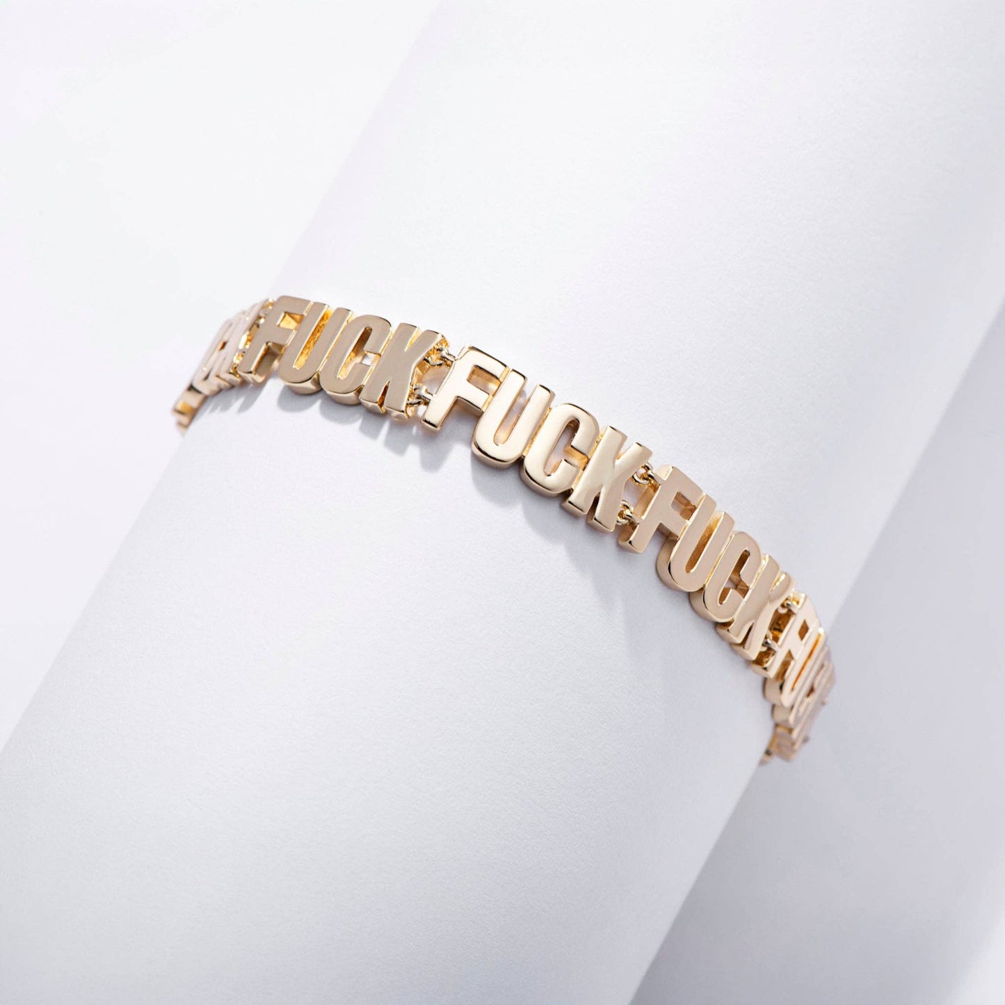 Fuck Fuck Fuck Gold-Plated Chain Link Bracelet