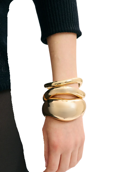 Editorial Hinge Bracelets 14K Gold PVD- Recycled