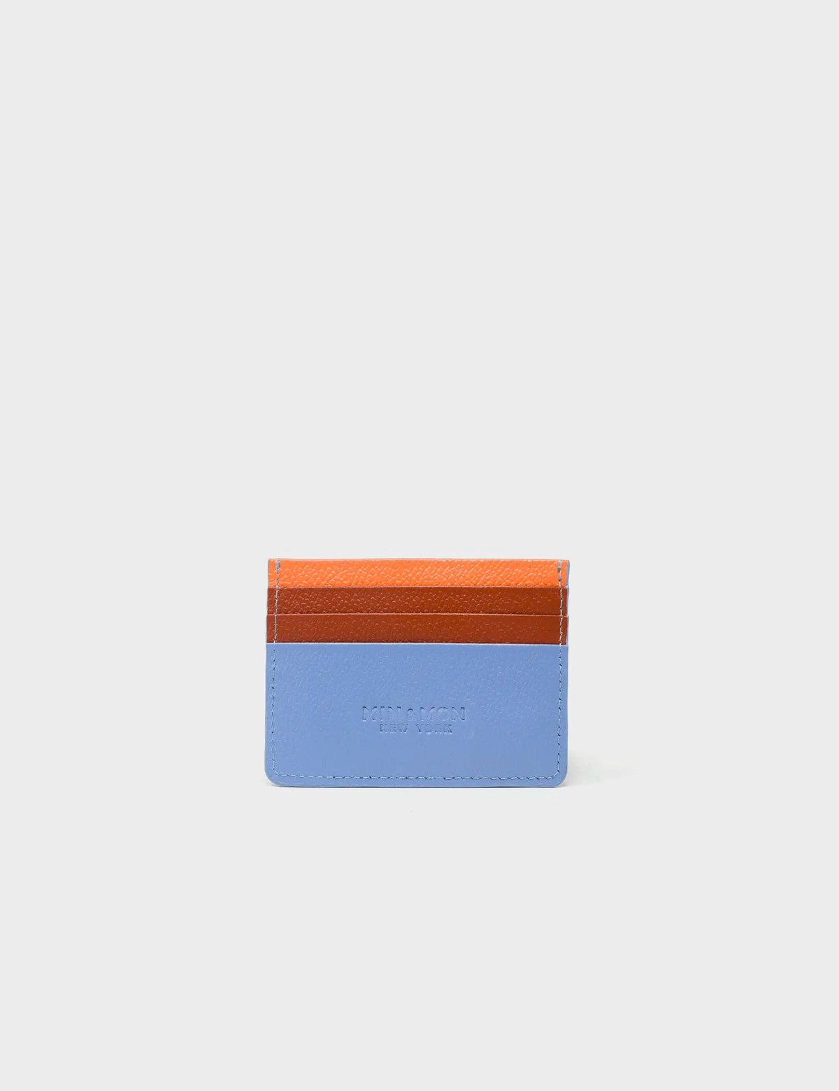 Filium Vista Blue Leather Cardholder - Retro Tiger Embroidery