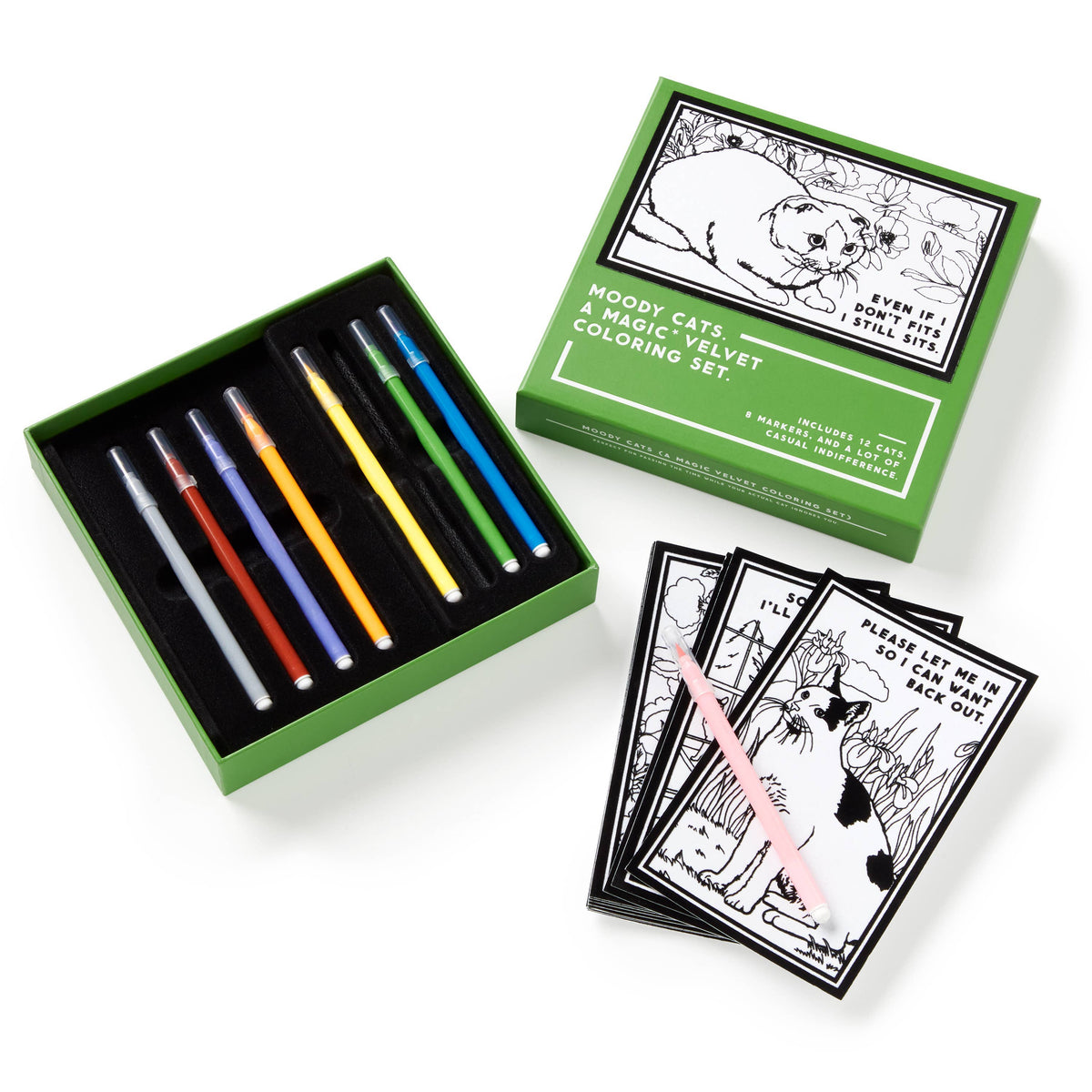 Brass Monkey Moody Cats Magic Velvet Coloring Set