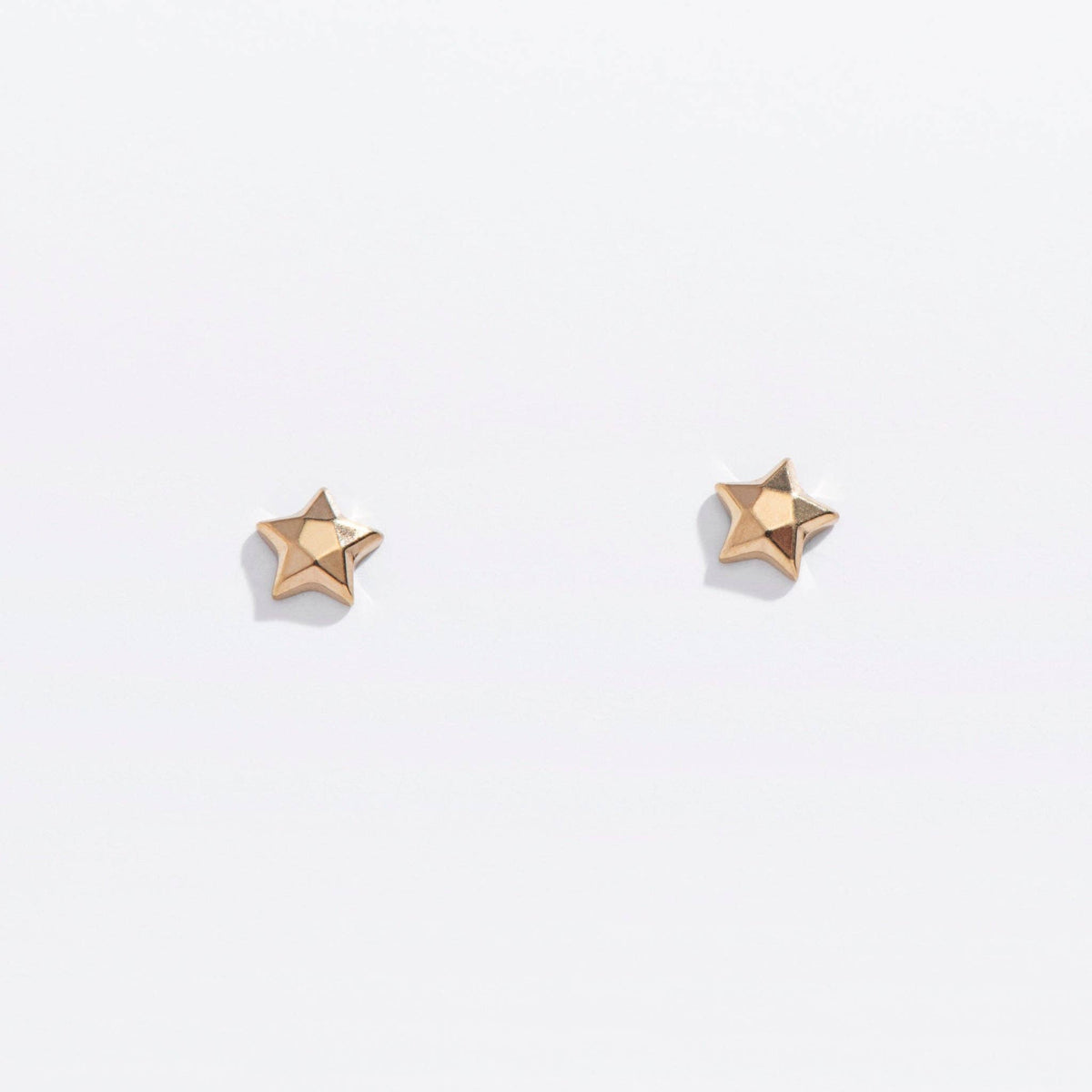14k Gold PVD or Titanium Faceted Star Flat Back Studs