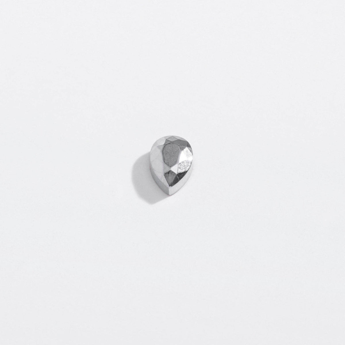 14k Gold PVD or Titanium Faceted Teardrop Flat Back Studs