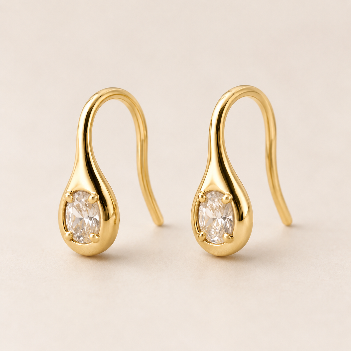 Mini Pear Drop - White CZ