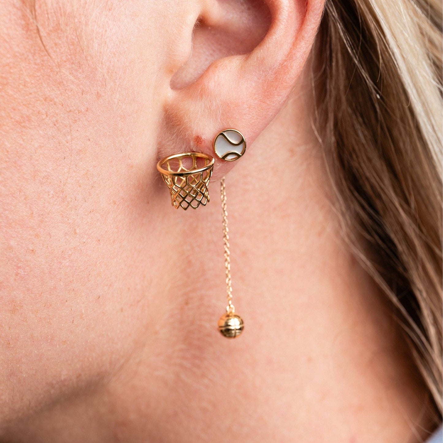 14k gold-plated brass Slam Dunk Earrings