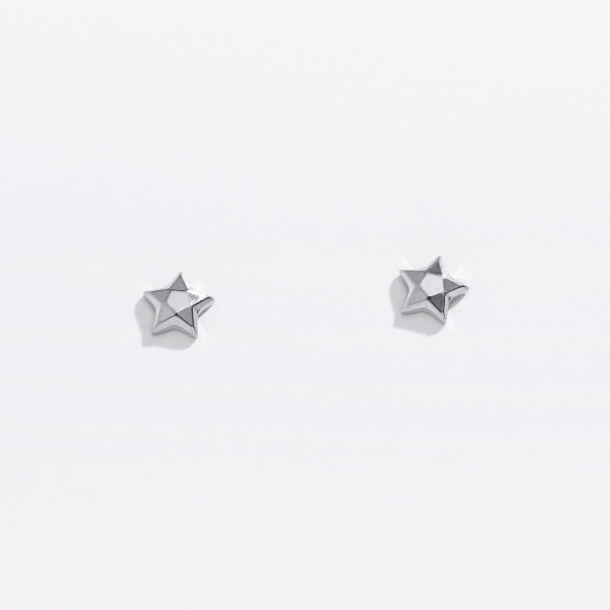 14k Gold PVD or Titanium Faceted Star Flat Back Studs