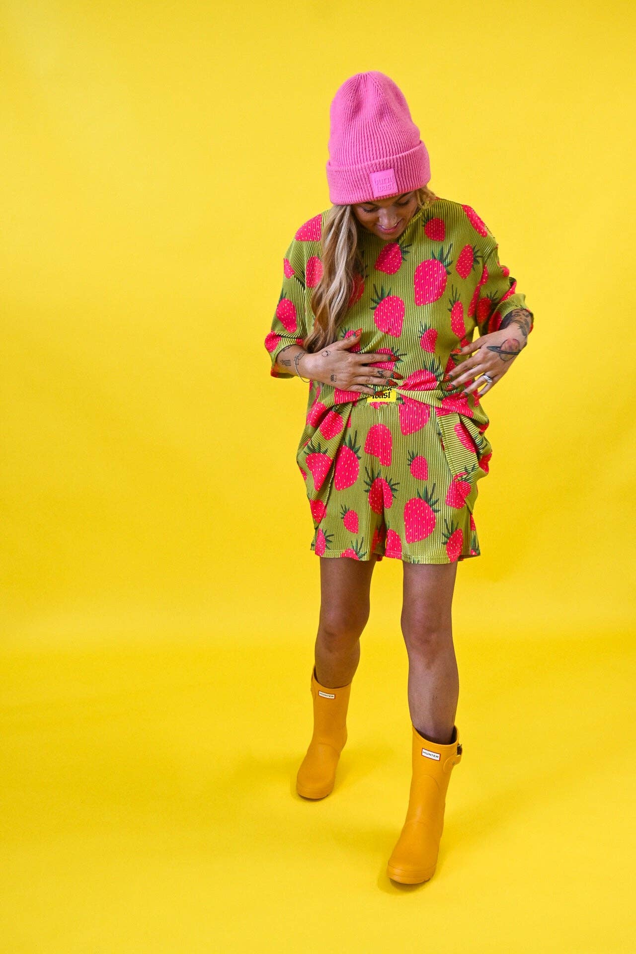 Strawberry Fields 4ever Plisse Short Set