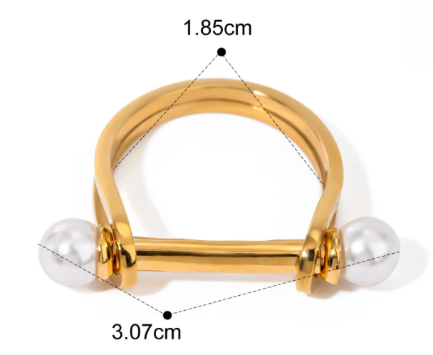 Snaffle- Stirup Steel 14K Gold Ring