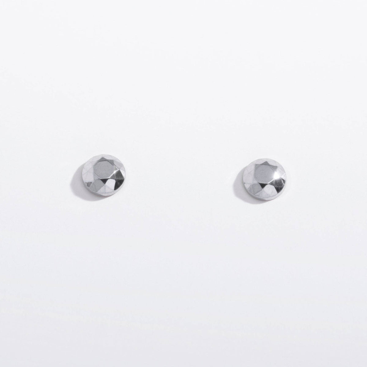 14k Gold PVD or Titanium Faceted Circle Flat Back Studs