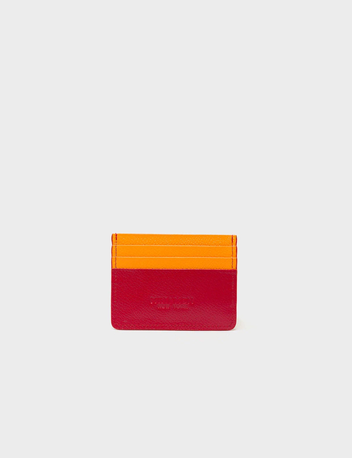 Filium Jester Red and Flamingo Orange Leather Cardholder - Happy Tiger Print