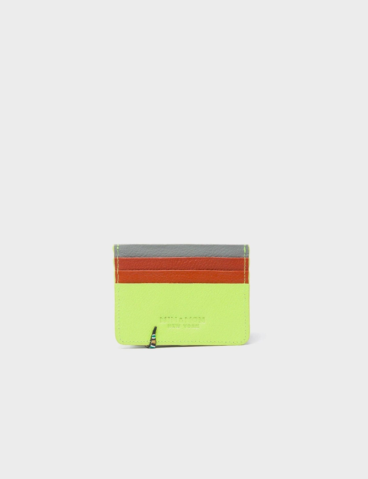 Filium Sharp Green Leather Cardholder - Paw Applique