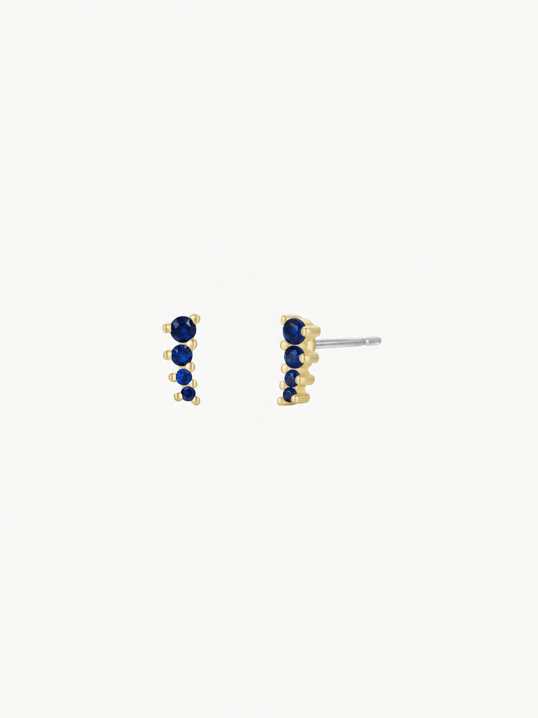 Mini Crawler - Sapphire CZ - Gold Earrings