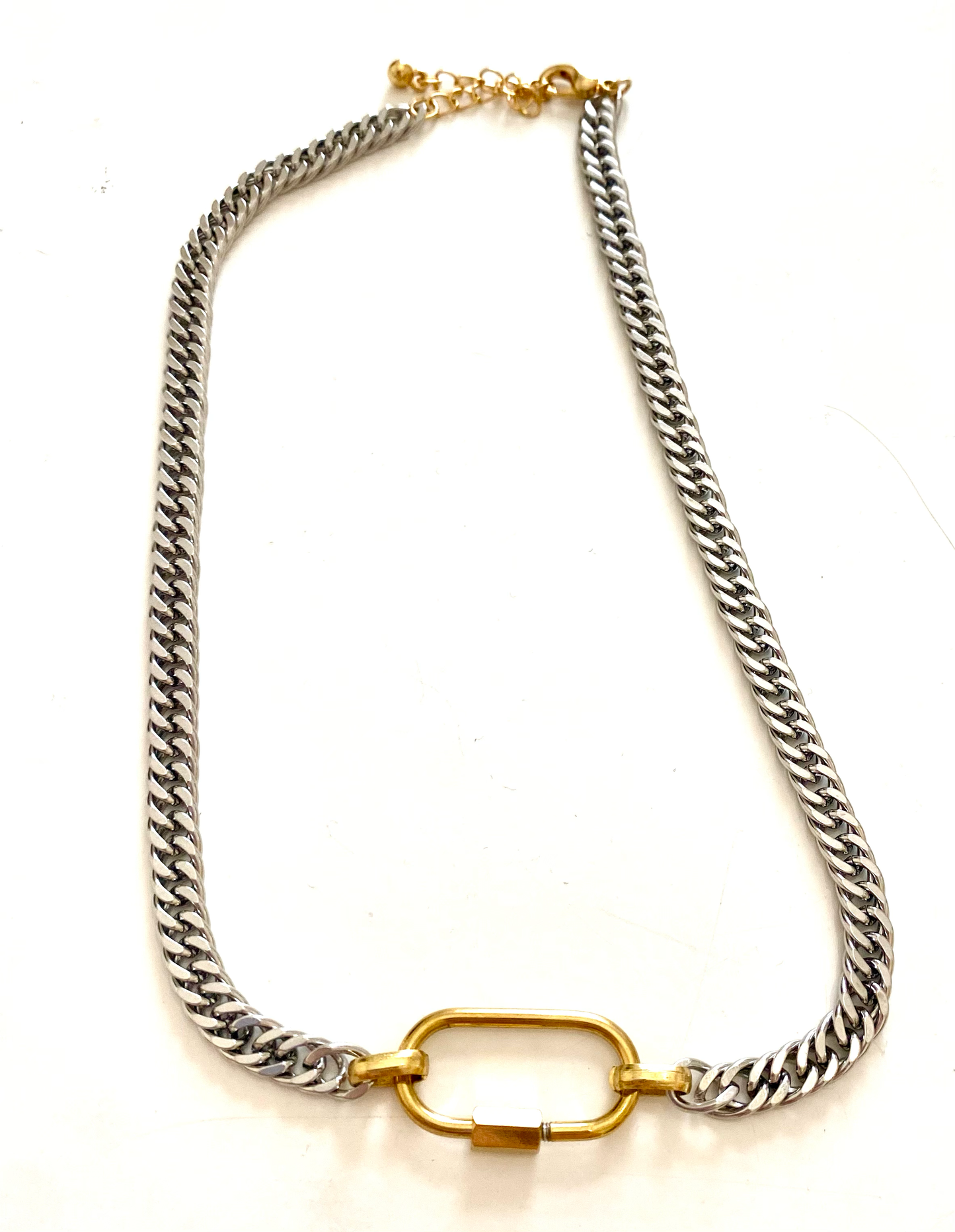 Carabiner Charm Amulet Necklace- Steel Waterproof- 5 charms