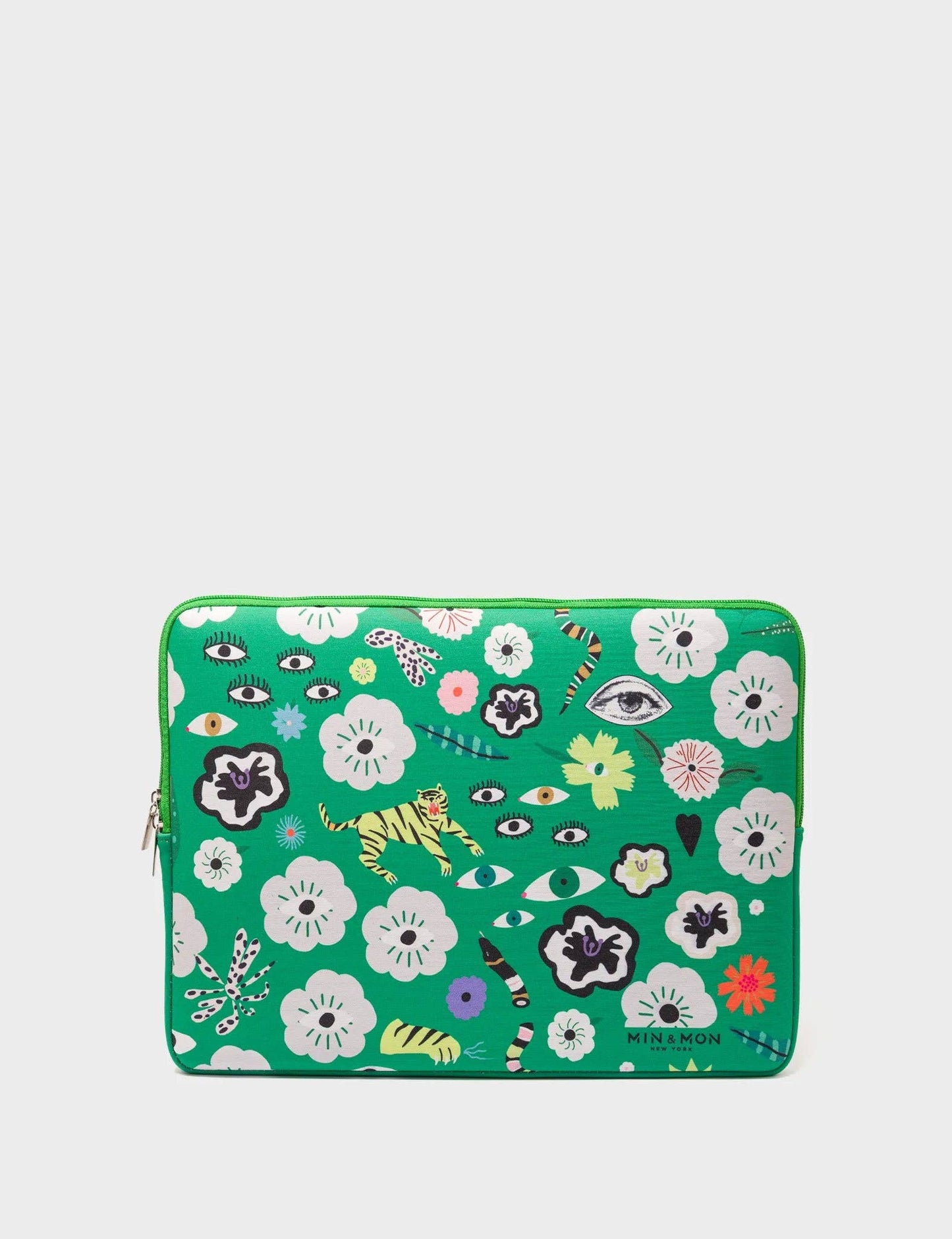 Green Neoprene Laptop Cover - Floralia Design
