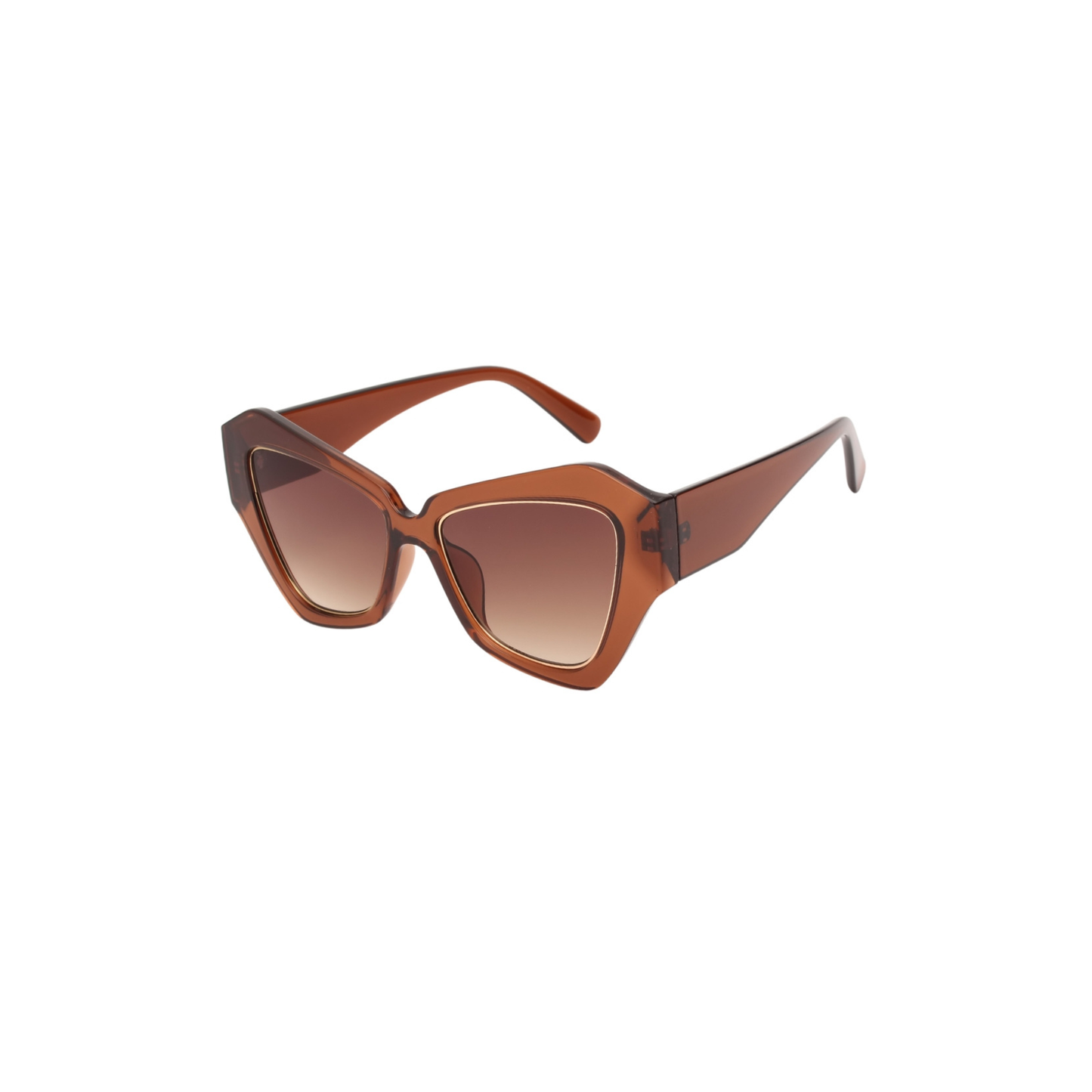 Oversized Angular Cat Eye Sunglasses – Bold Sculpted Frame