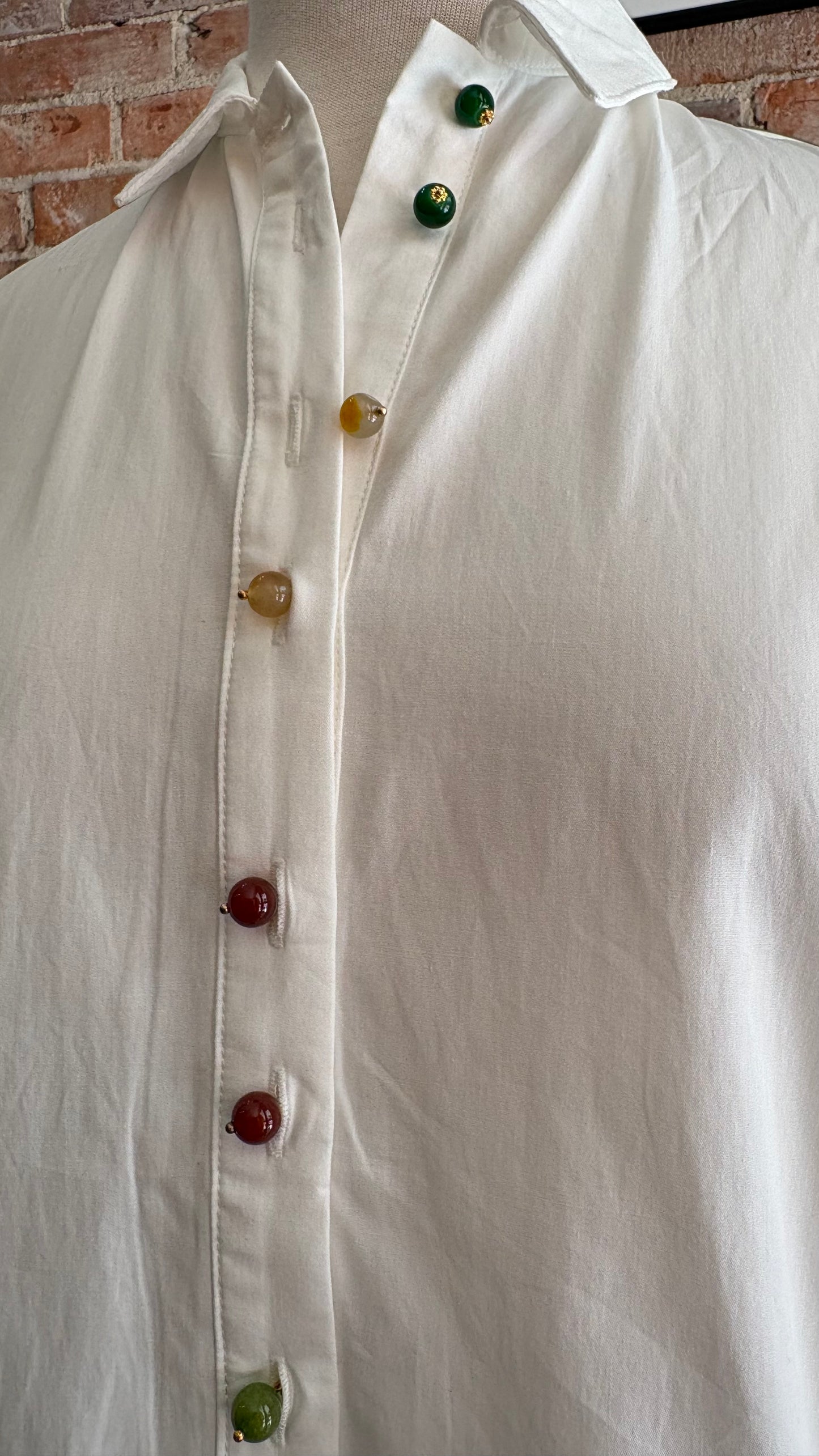 Button Down Shirt with Rainbow Buttons