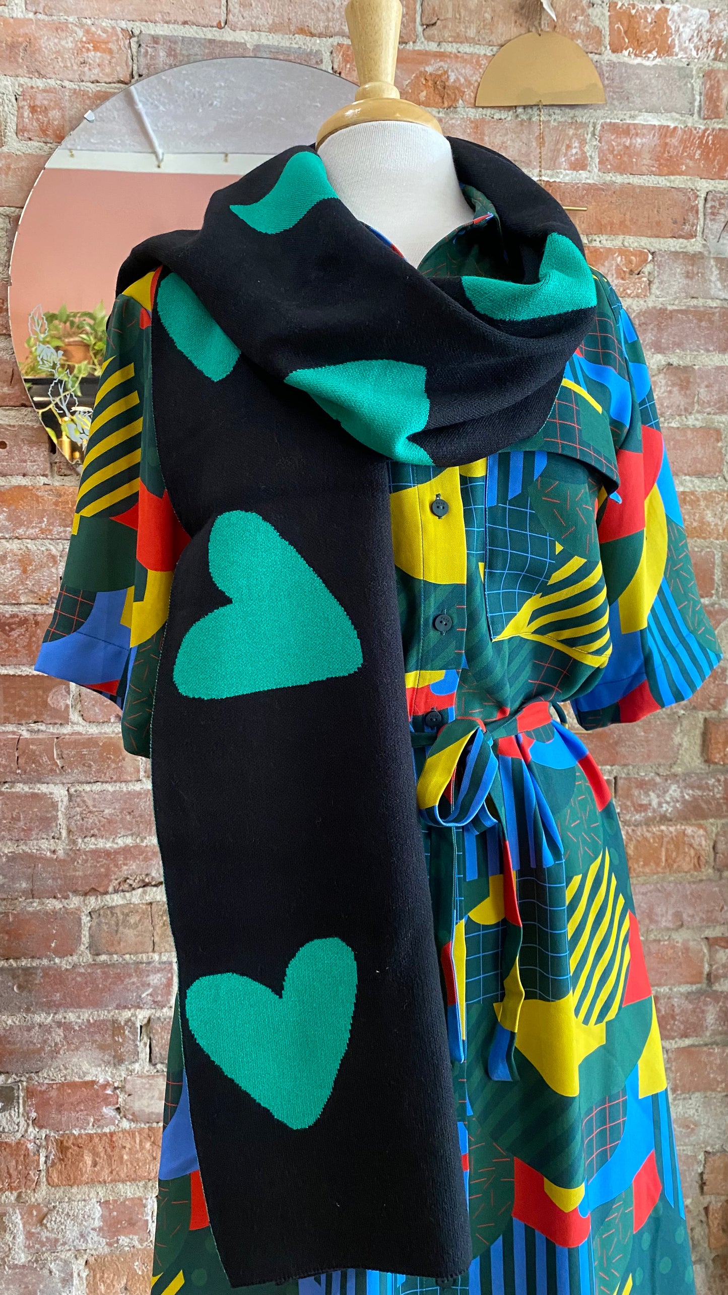 Green Hearts Scarf