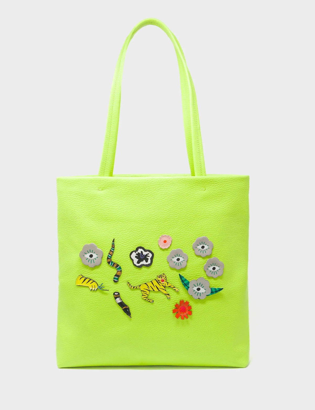 Matt Sharp Green Leather Tote Bag - Floralia Design