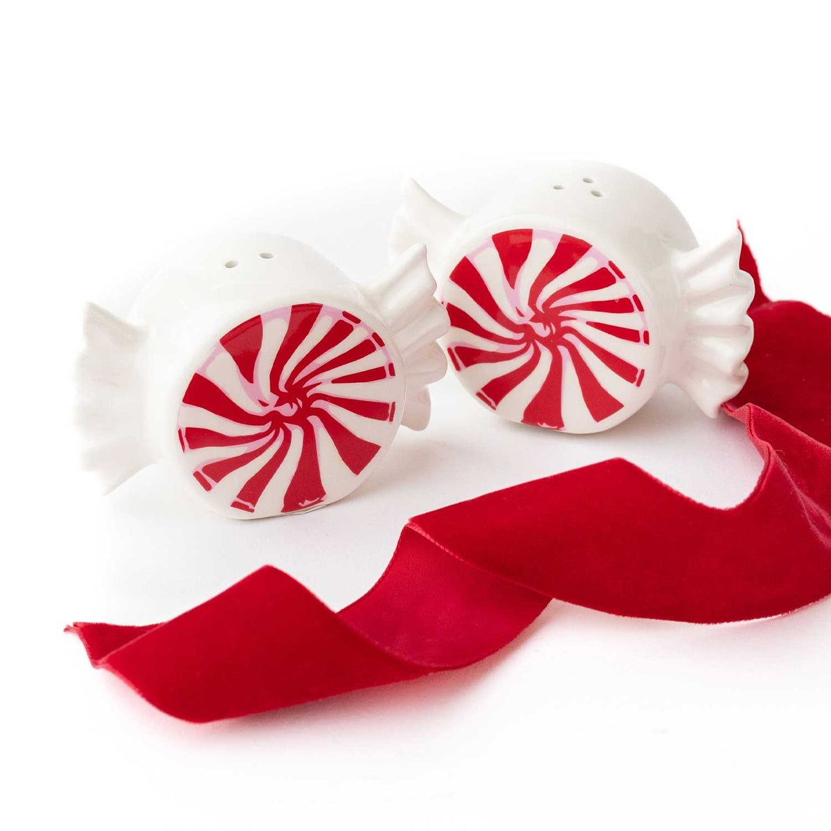 Peppermint Candy Salt & Pepper Shaker Set, Boxed