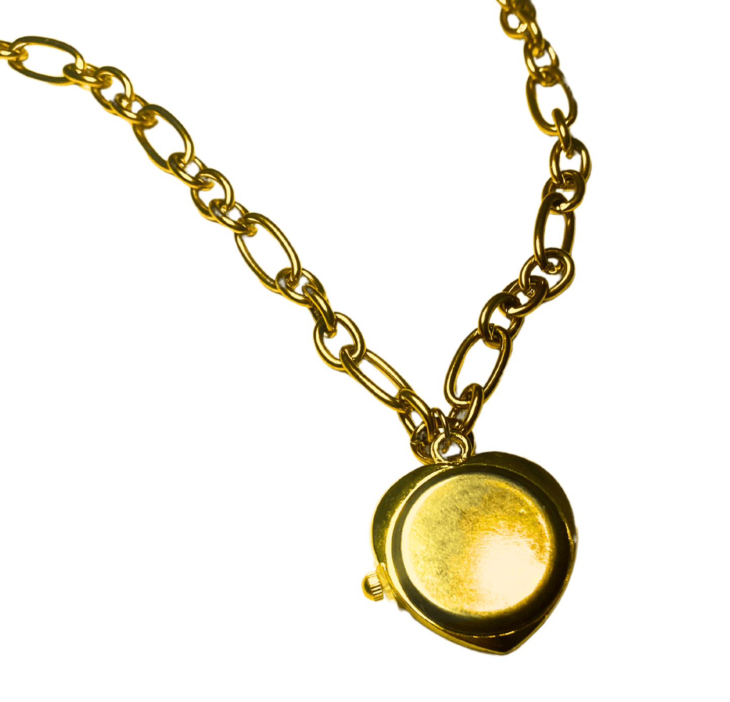 Watch Necklace - Steel Chain , Heart Shaped, Really Works - Tsuru