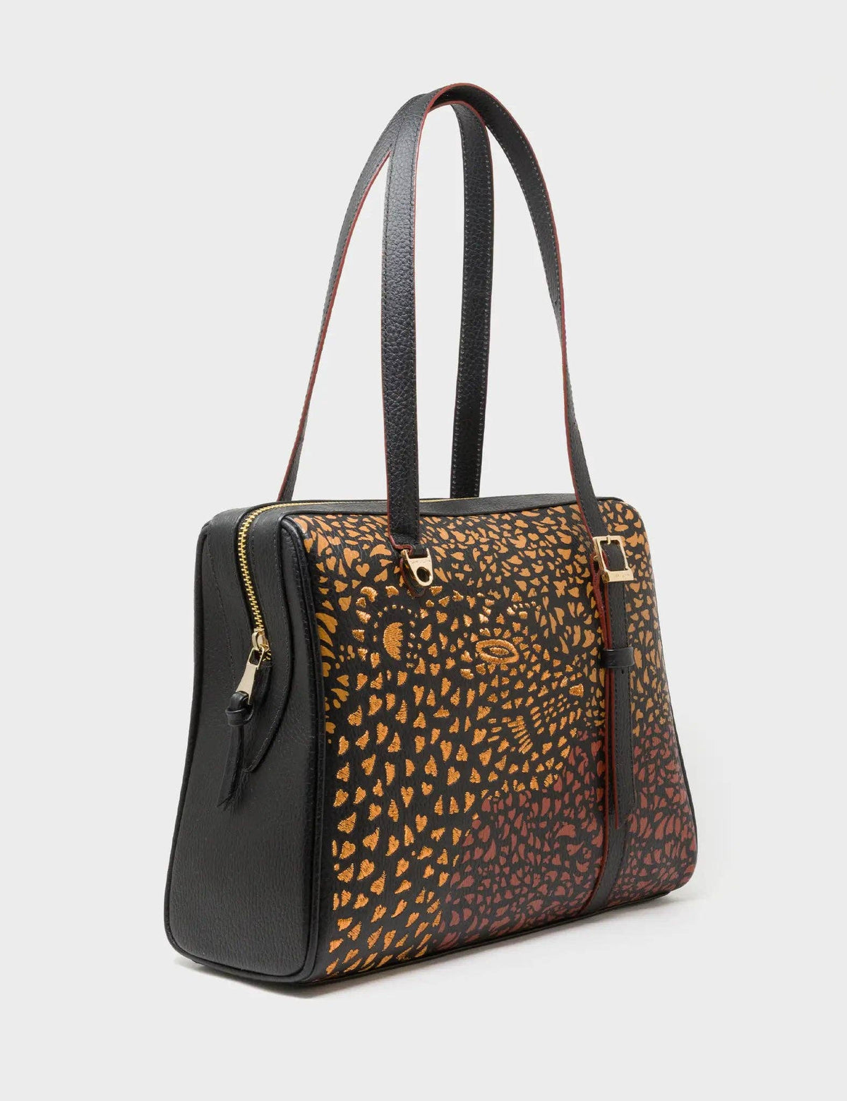 Esther Black Satchel Bag - Wild Heart Embroidery