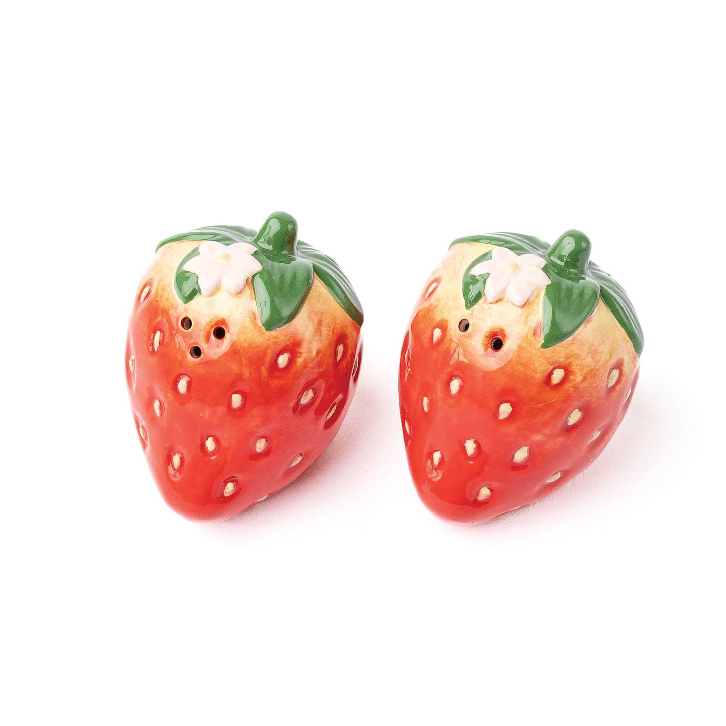 Salt & Pepper Shaker Set, Strawberry Shaped Ceramic Boxed
