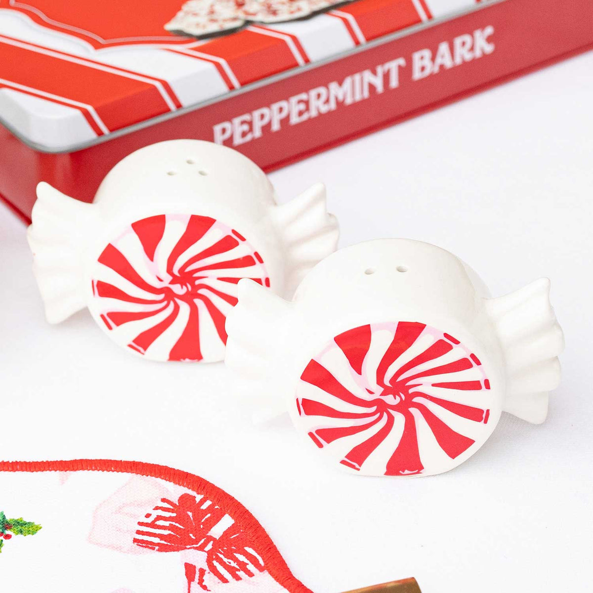 Peppermint Candy Salt & Pepper Shaker Set, Boxed
