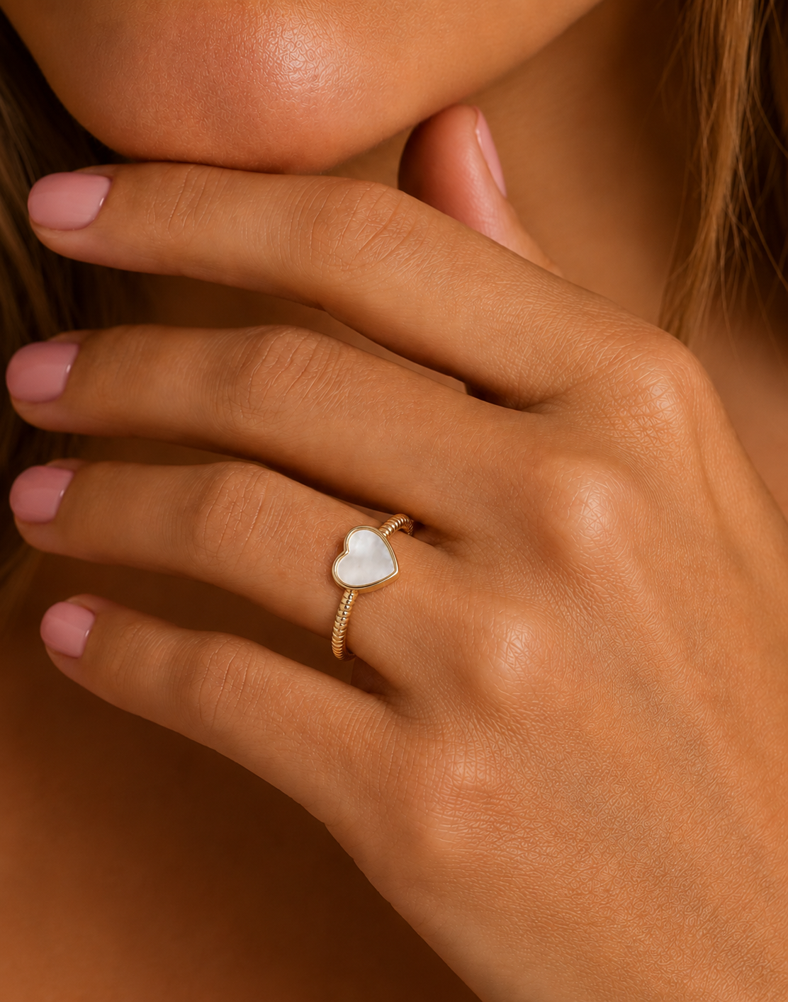 Gold Ring - Sweetheart - Mother of Pearl