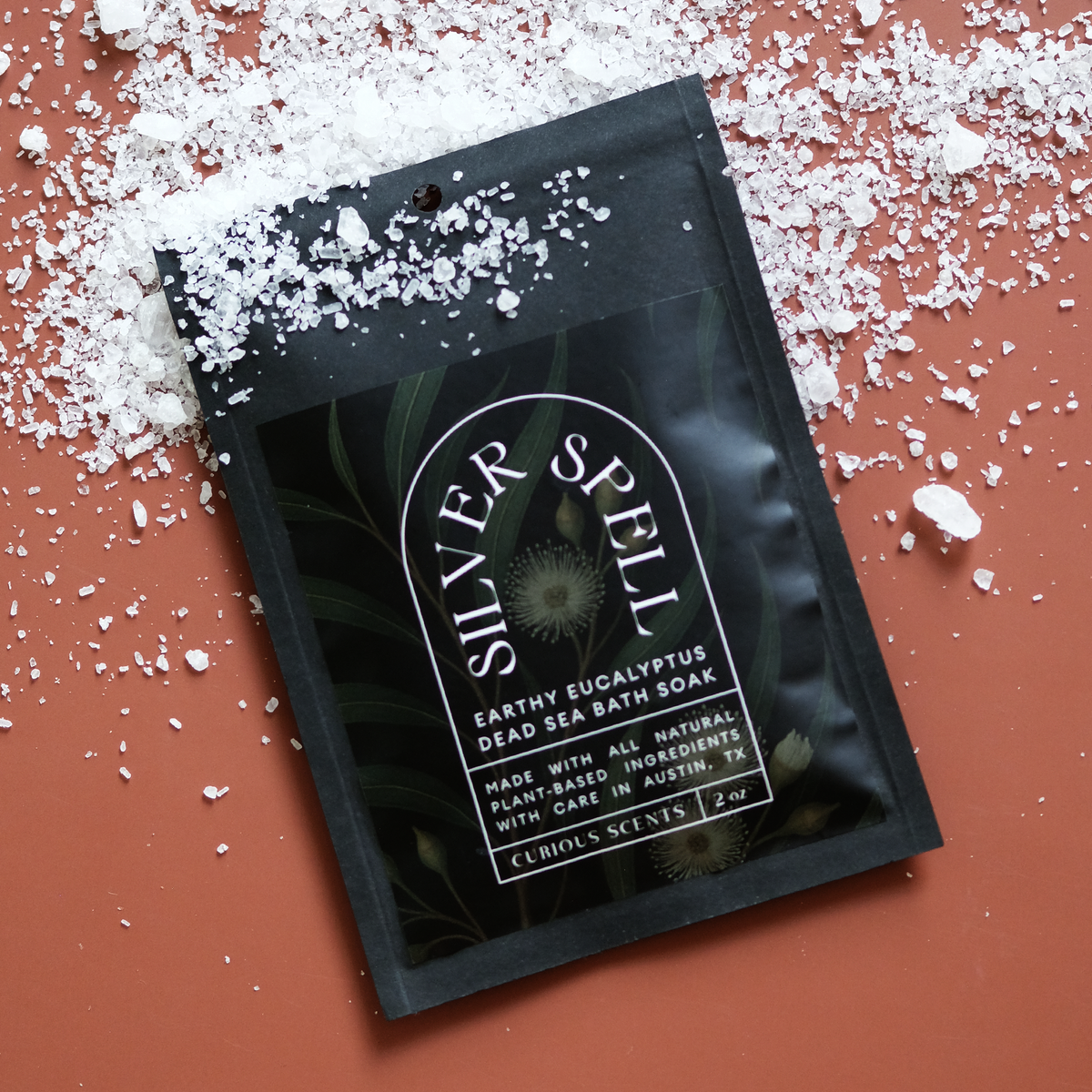 Silver Spell Earthy Eucalyptus Dead Sea Salt Bath Soak Pouch