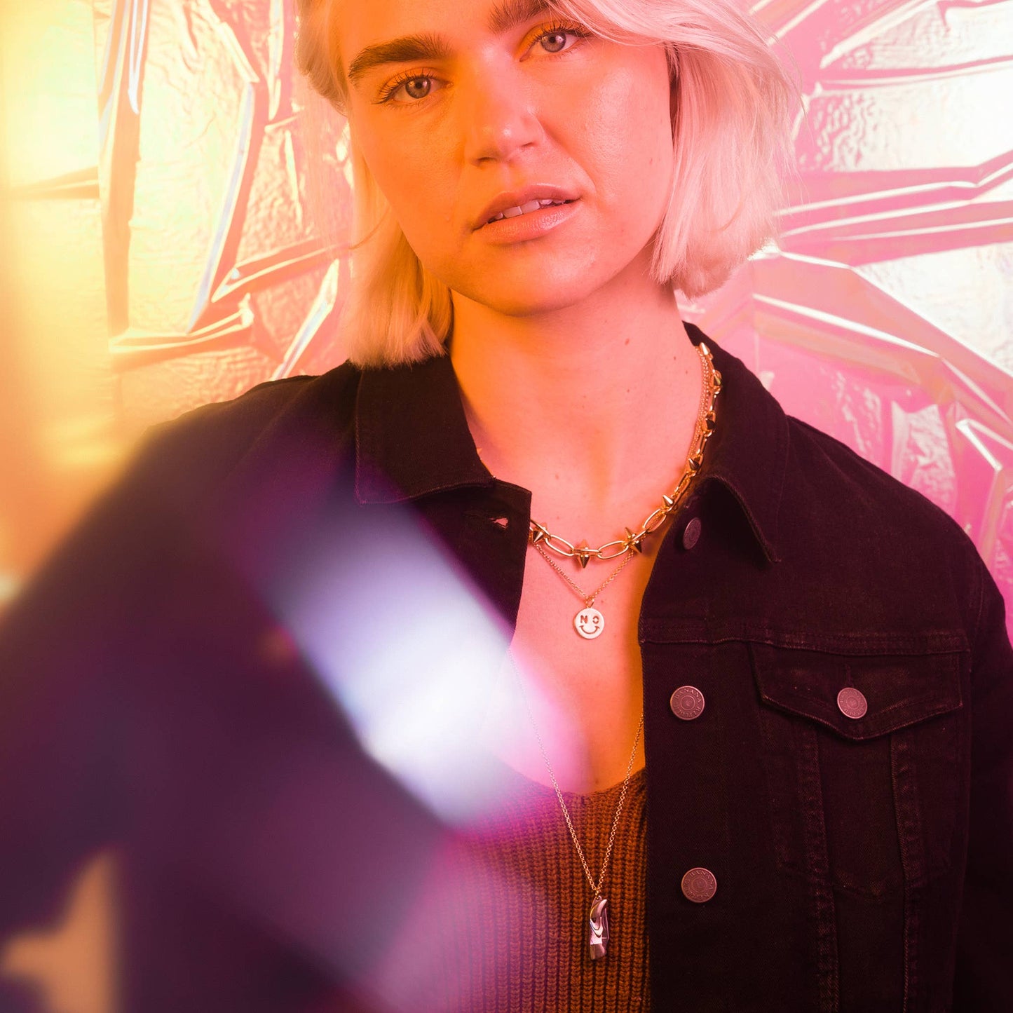 Judith Gold or Silver Abalone Utility Safety Necklace