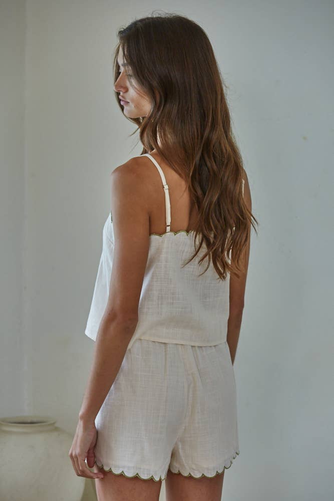 Embroidered Sleeveless Top