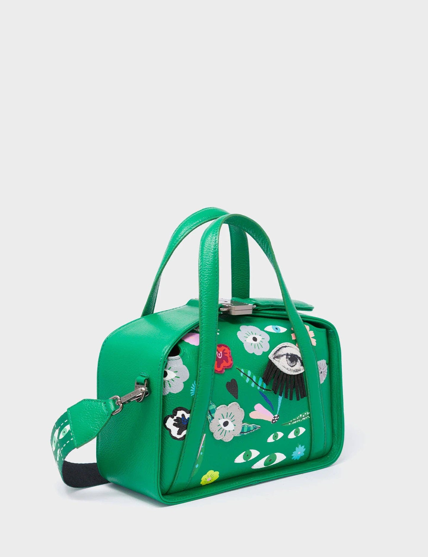 Benji Small Crossbody Irish Green Leather Bag - Floralia Design