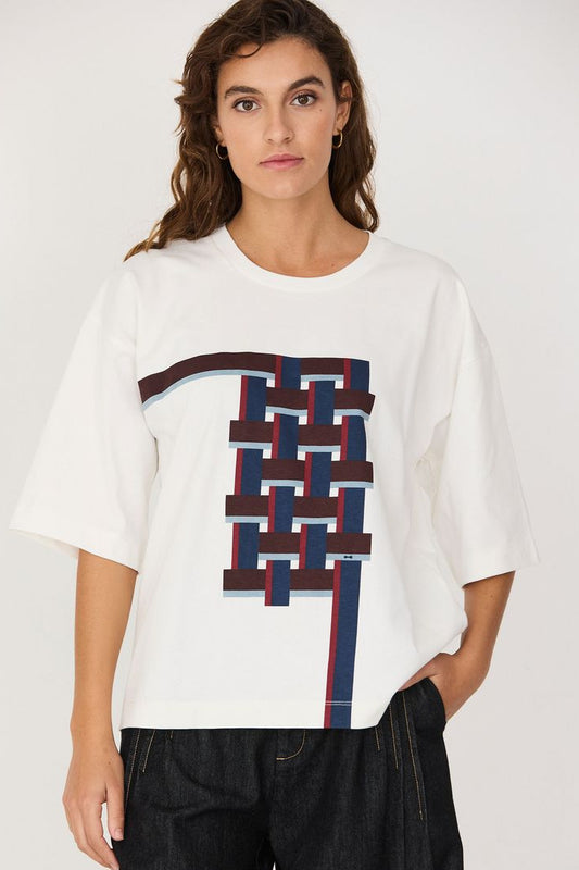 Lariz GOTS T Shirt Grid Pattern